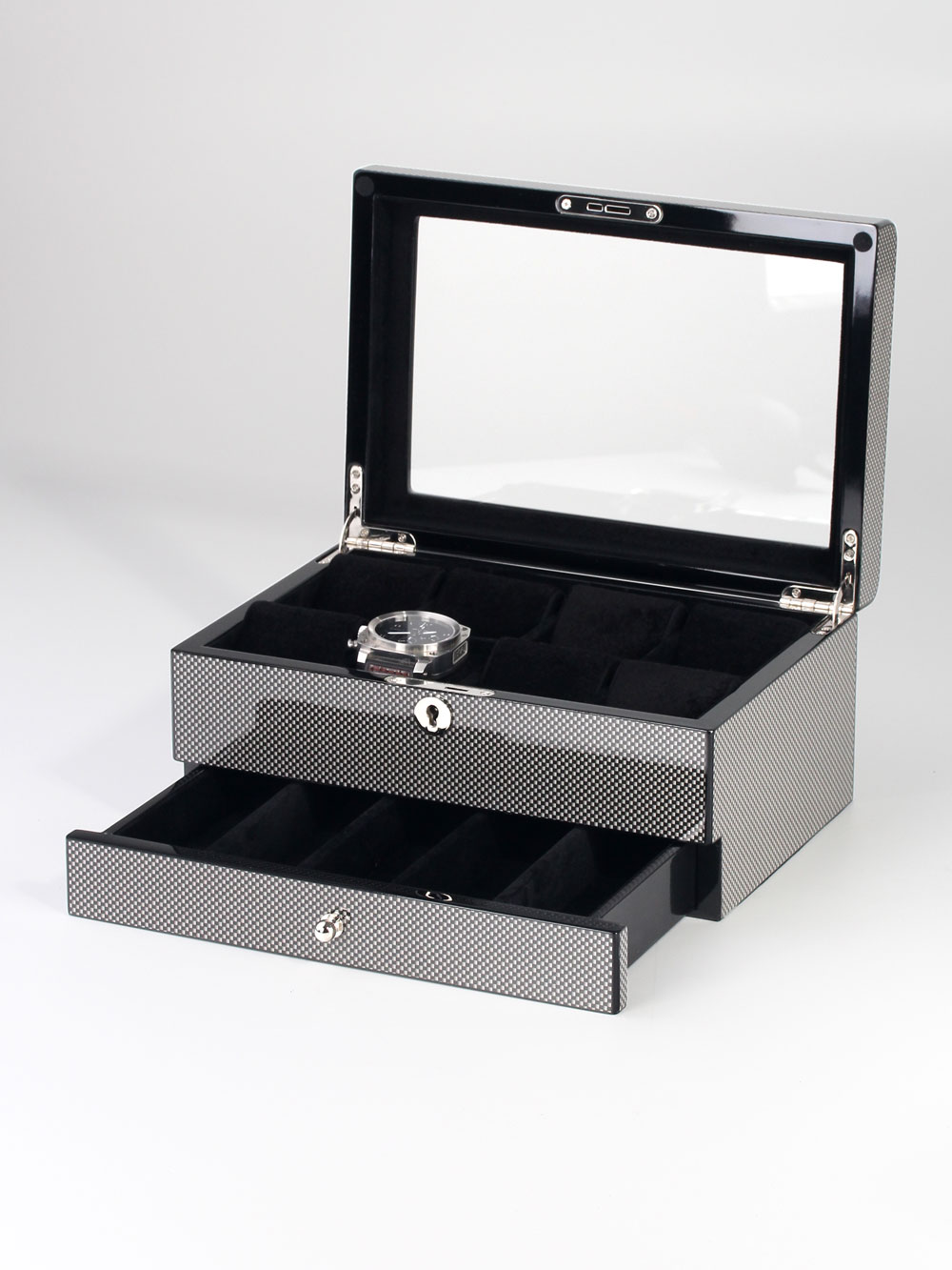 Rothenschild Watch Box RS-2268-8CA for 8 Watches carbon