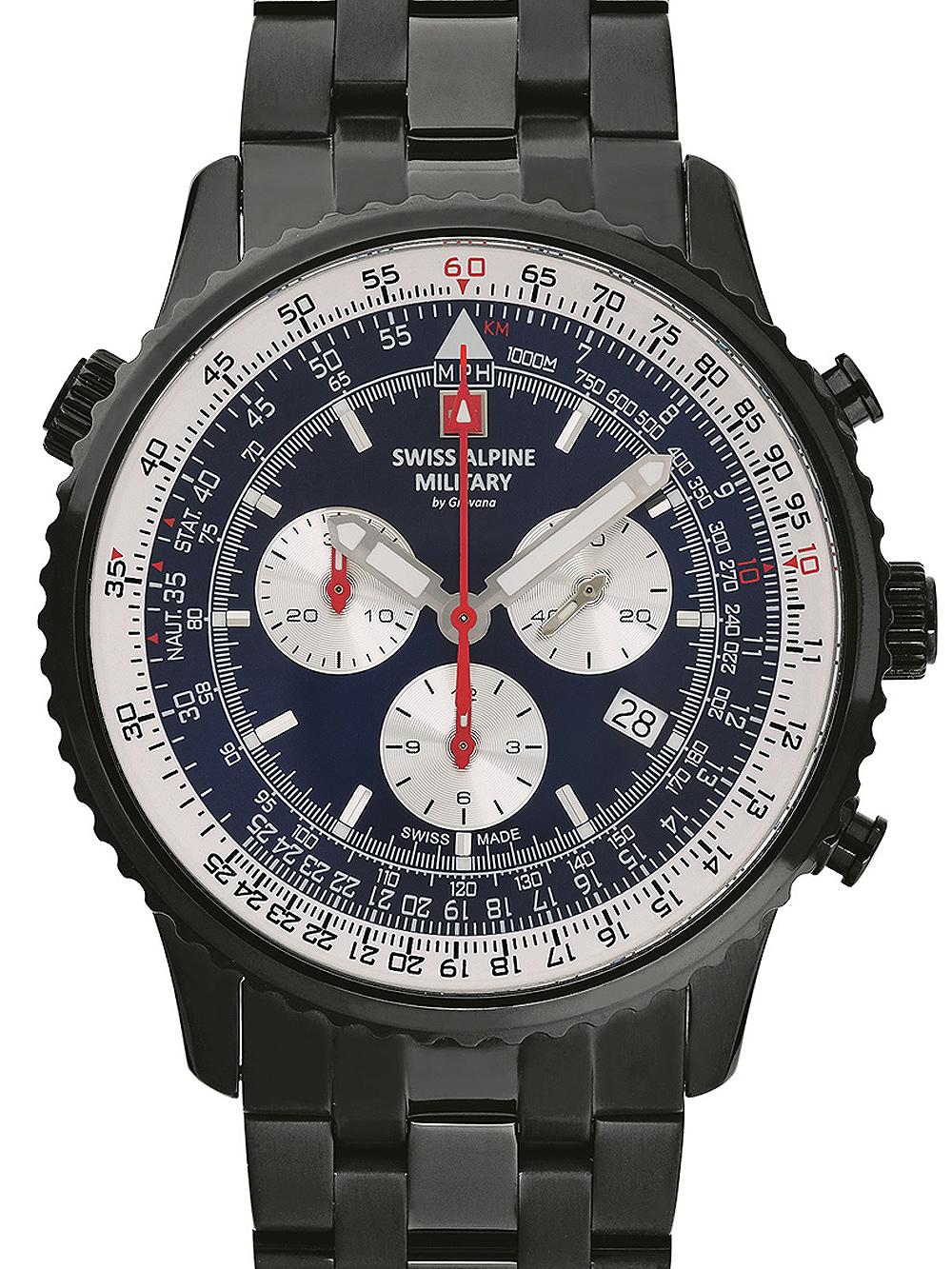 Swiss Alpine Military 7078.9175 Chronograph Mens Watch 45mm 10ATM