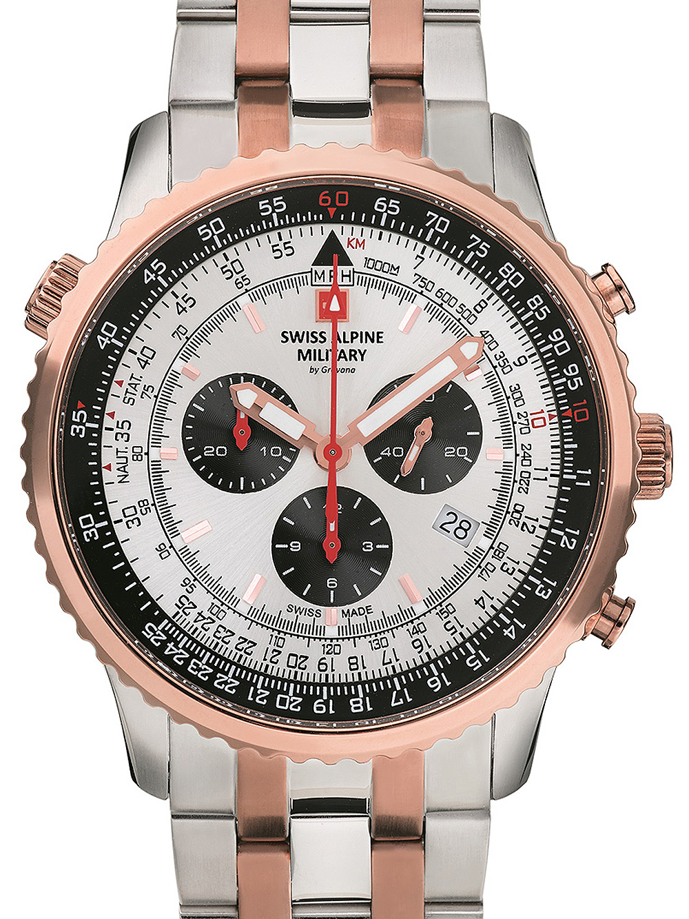 Swiss Alpine Military 7078.9152 chrono men`s 45mm 10ATM