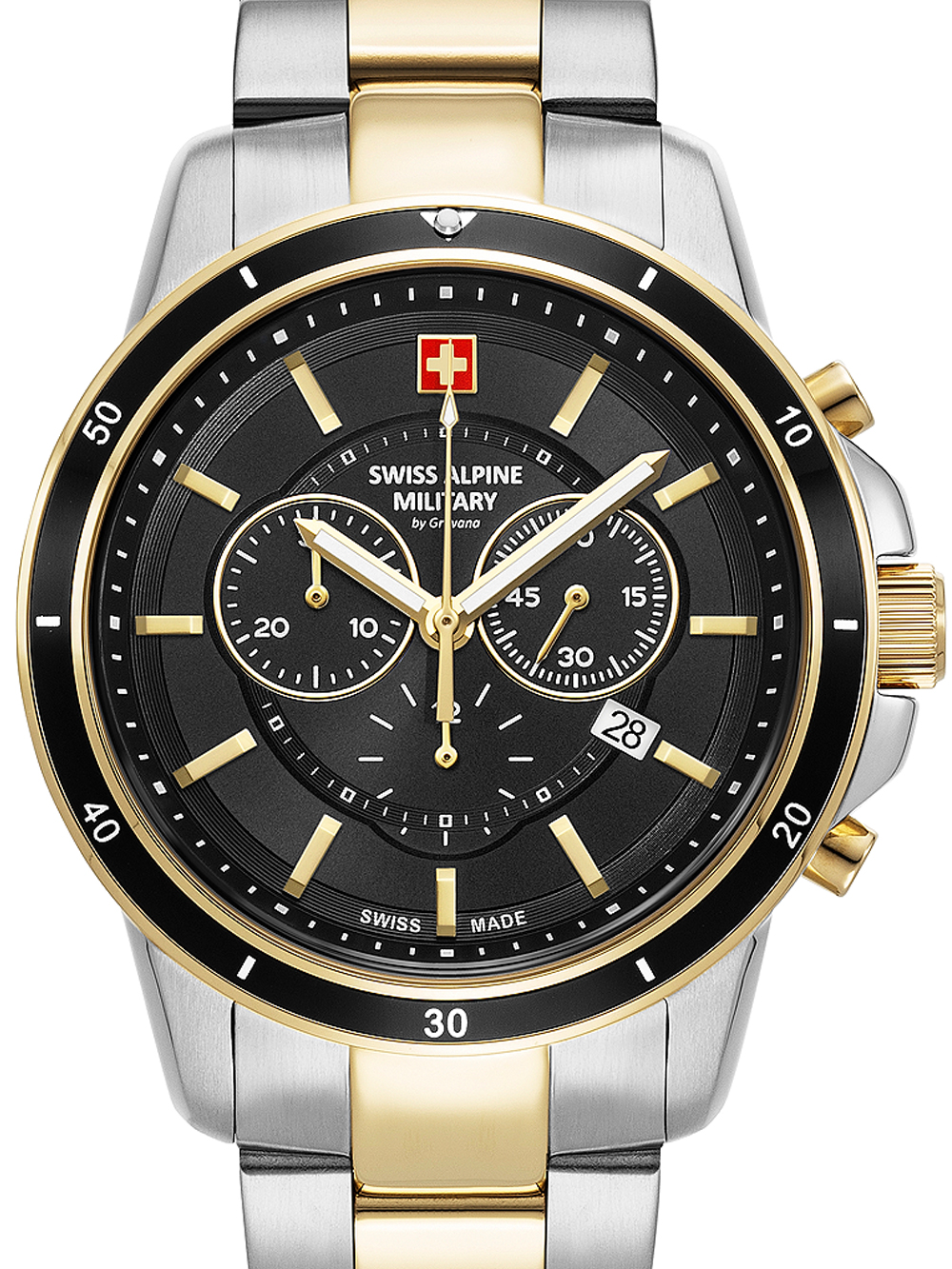 Swiss Alpine Military 7089.9147 Chronograph Mens Watch 44mm 10ATM