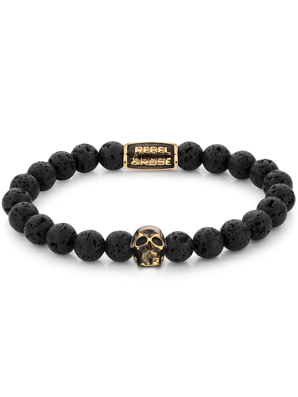 Rebel & Rose Bracelet Skull Black Moon RR-SK002-G-L mens