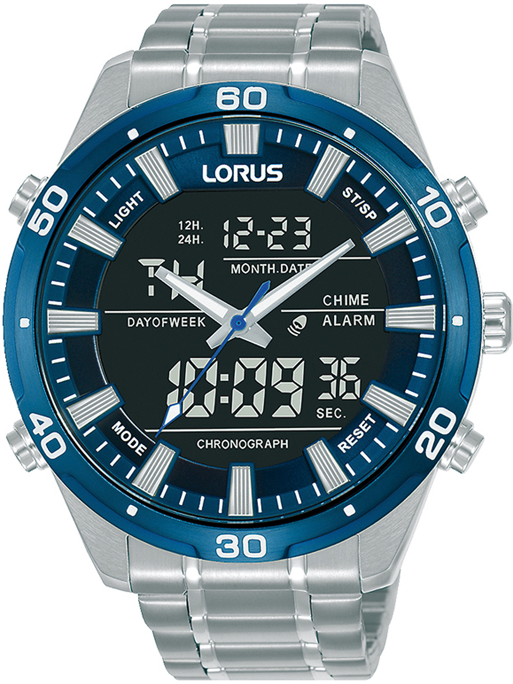 Lorus RW647AX9 Digital Chronograph Mens Watch 46mm 10ATM