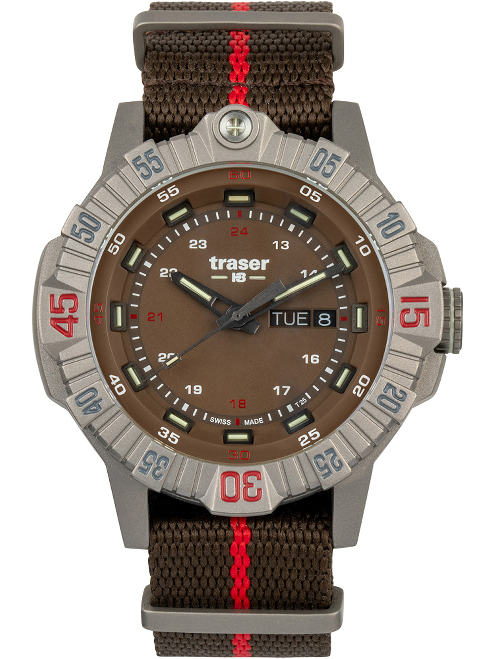 Traser H3 110669 Tactical Brown Titan Mens Watch 46mm 20ATM