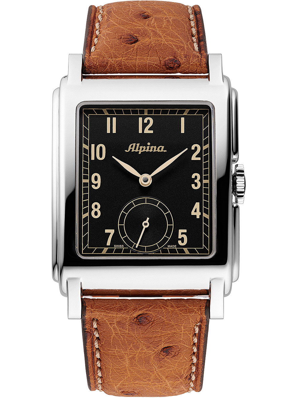 Alpina AL-530BA3C6 Heritage Carree Automatic Mens Watch 33mm 3ATM