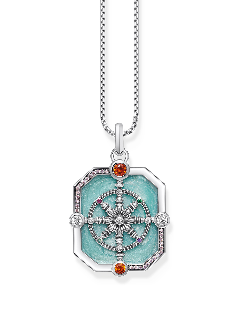 Thomas Sabo PE961-340-7 Silver pendant Wheel of Karma + zirconia 