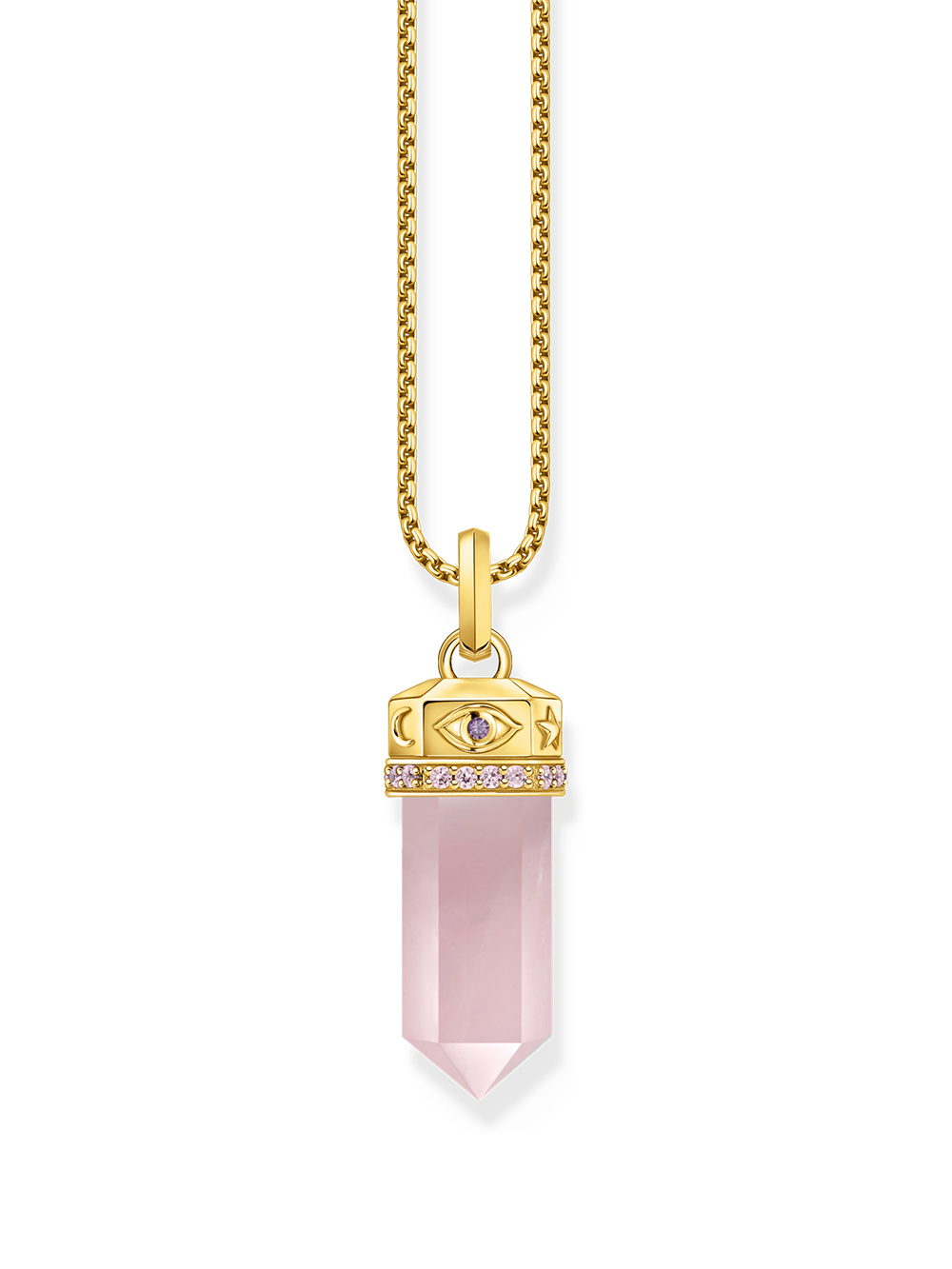 Thomas Sabo PE955-995-9 Gold-plated pendant w. rose-coloured rose quartz crystal 