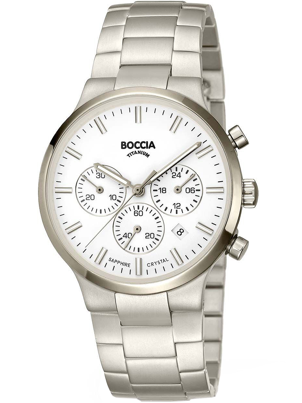 Boccia 3746-01 Men`s Watch Chronograph Titanium 39mm 5ATM