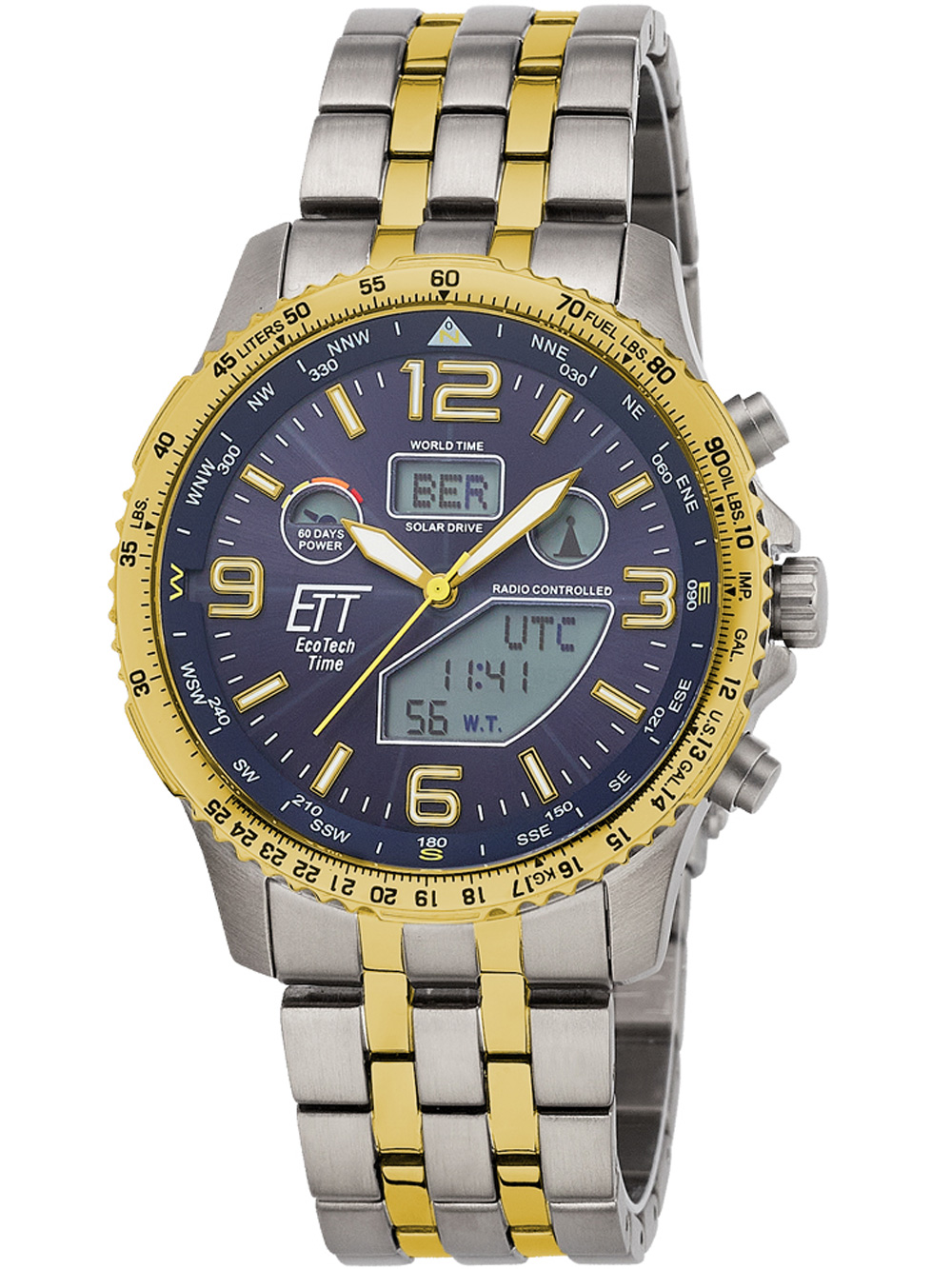 ETT EGT-11576-31M Mens Watch Solar Titan Radio-Controlled 43mm 10ATM