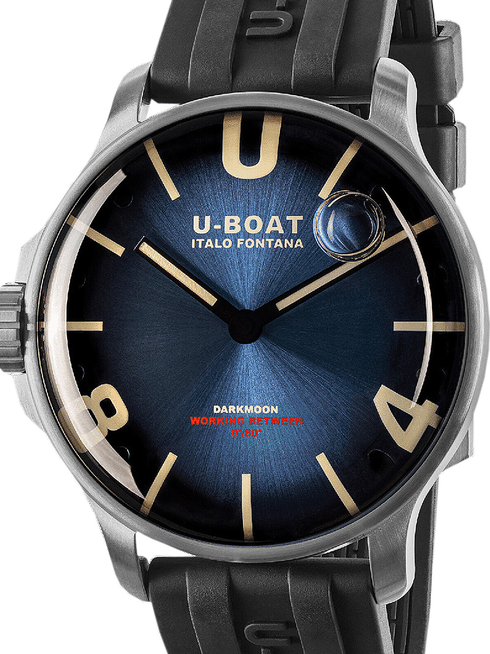 U-Boat 8704/D Darkmoon Blue SS Soleil Mens Watch 44mm 5ATM