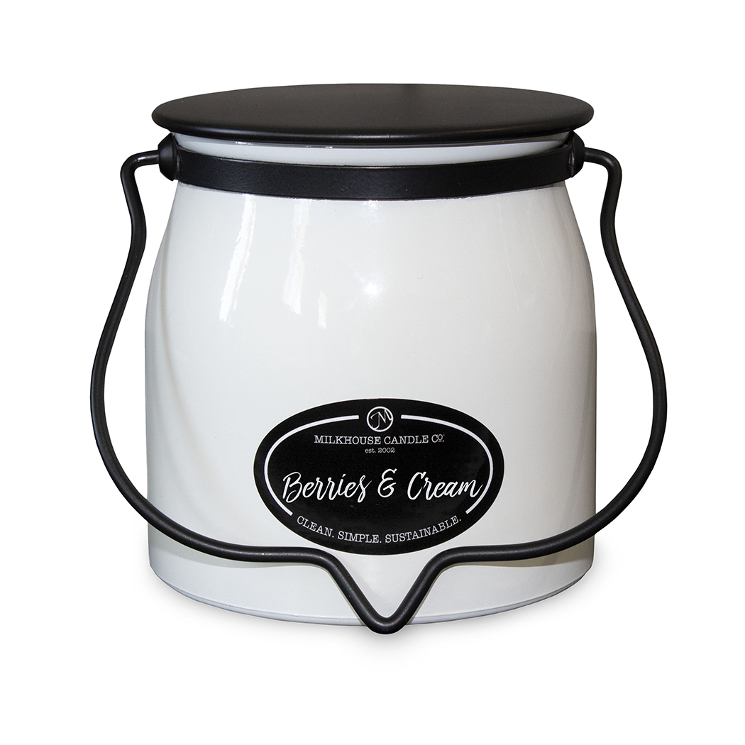 MILKHOUSE CANDLE Berries & Cream ароматизирана свещ BUTTER JAR 2 фитила (454 g)