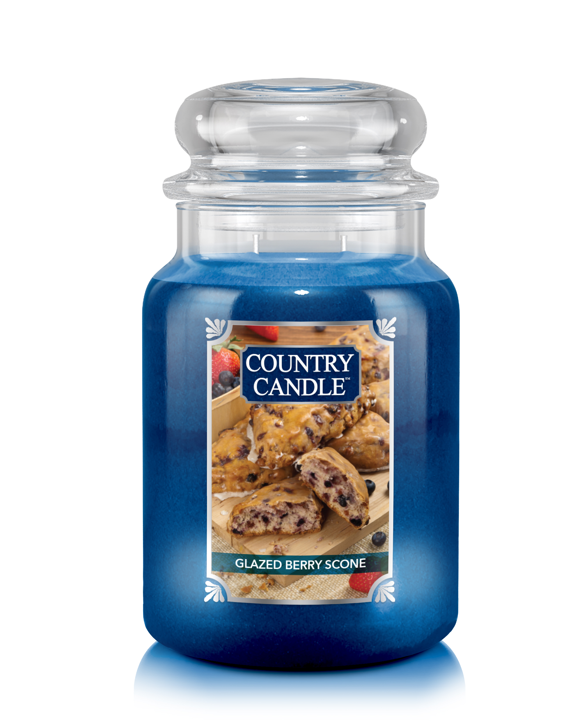 Country Candle Glazed Berry Scones голяма ароматизирана свещ с 2 фитила (737 g)