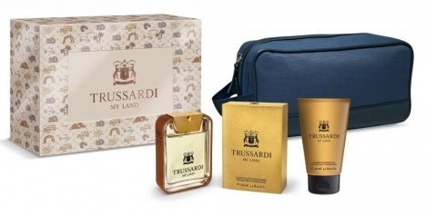 Trussardi My Land Подаръчен комплект Тоалетна вода 100ml + Душ гел 100ml + козметична чанта