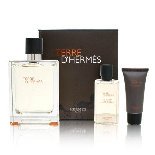 Hermes Terre D´Hermes Подаръчен комплект, Тоалетна вода 100ml + Афтършейв балсам 15ml + Душ гел 40ml