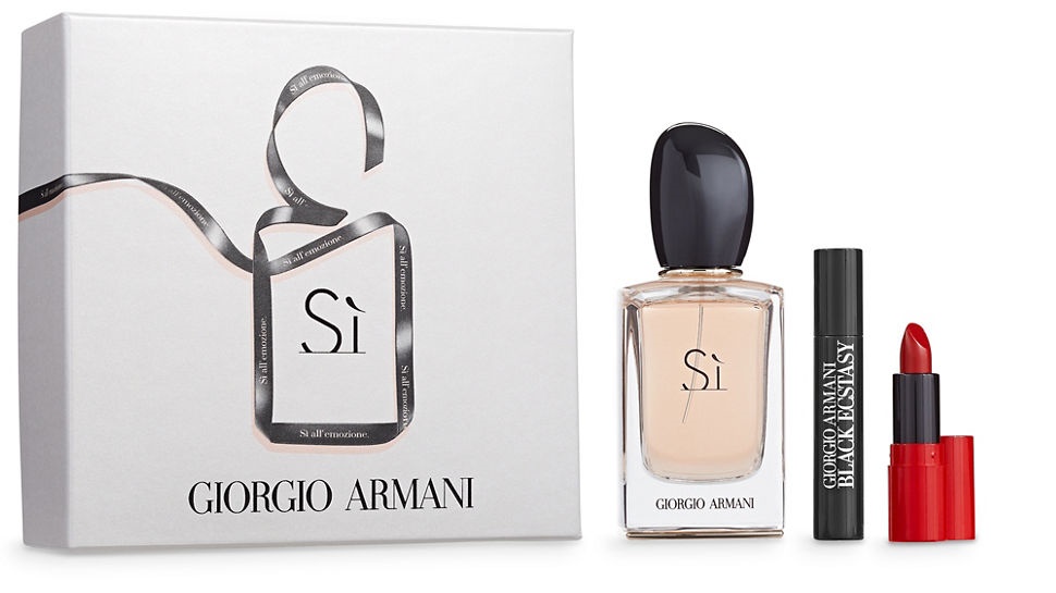 Giorgio Armani Si Подаръчен комплект, Парфюмна вода 50ml + спирала Eyes To Kill Classico Black 2ml + червило Lip Maestro 400 1.5ml