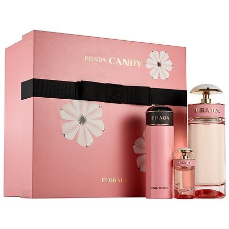 Prada Candy Florale Подаръчен комплект, Тоалетна вода 80ml + Тоалетна вода 7ml  + Мляко за тяло 75ml