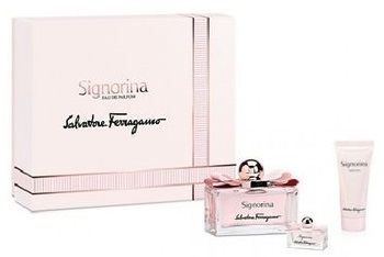 Salvatore Ferragamo Signorina Подаръчен комплект, Парфюмна вода 100ml + Мляко за тяло 50ml + Парфюмна вода 10ml