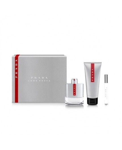 Prada Luna Rossa Подаръчен комплект, Тоалетна вода 100ml + Тоалетна вода 10ml + Душ гел 100ml